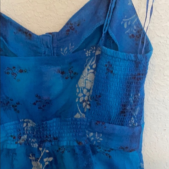 Free People Blue Button down Sleeveless Top SM - Picture 6 of 10